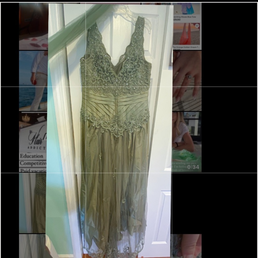 estelle’s montage bridal olive mother of the bride dress